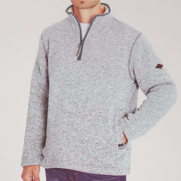 Mens Fleece Sherpa 1/4 Zip Pullover Sweater Shirt - Picture 5 of 16